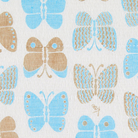 白雪友禅ふきん / 蝶 / ターコイズ
