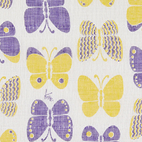 白雪友禅ふきん / 蝶 / サフラン
