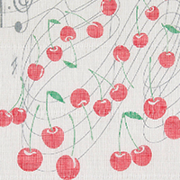 白雪友禅ふきん / さくらんぼ / あか
