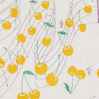 白雪友禅ふきん / さくらんぼ / きいろ
