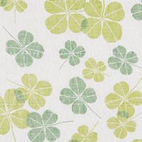白雪友禅ふきん / クローバー / 若葉
