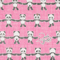 白雪友禅ふきん / ハッピー★ぱんだ / ピンク
