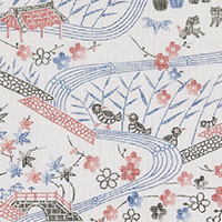 白雪友禅ふきん / 琉球紅型 / 乳白
