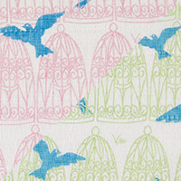 白雪友禅手巾 / 青い鳥 / ももいろ + メロン
