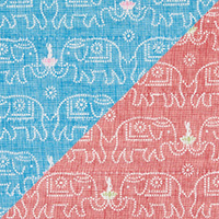 白雪友禅手巾 / ブッダ / ナイルブルー + ルビーレッド
