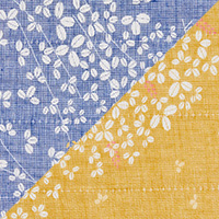 白雪友禅手巾 / 萩 / 藍色 + くちなし
