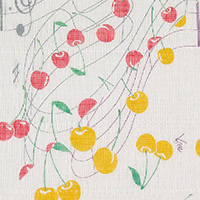 白雪友禅手巾 / さくらんぼ / あか + きいろ
