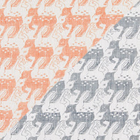 白雪友禅手巾 / 鹿 / キャラメル + シルバー
