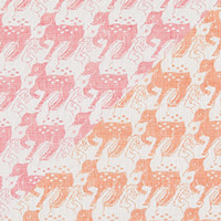 白雪友禅手巾 / 鹿 / ラズベリー + キャラメル
