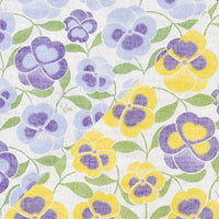 白雪友禅手巾 / パンジー / ブルー + イエロー
