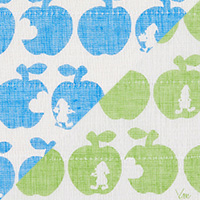 白雪友禅手巾 / 白雪姫 / ポムブルー + ポムグリーン
