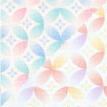 白雪友禅手巾 / 七宝柄

