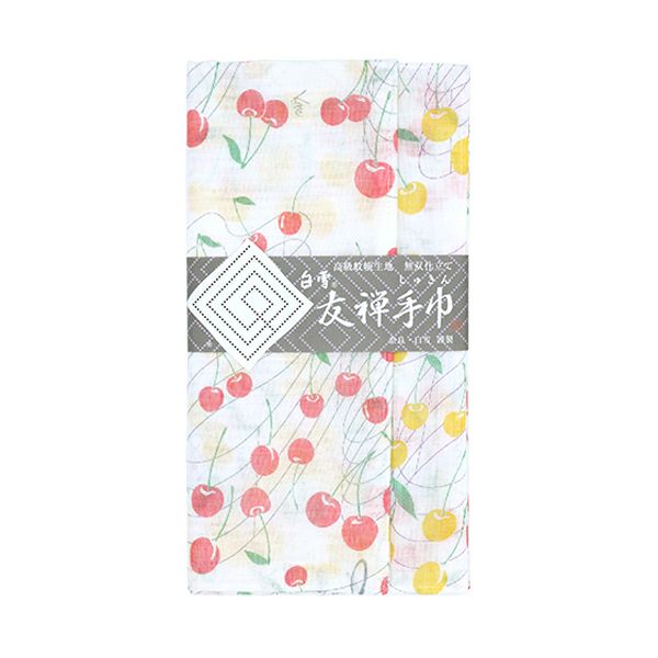 白雪友禅手巾 / さくらんぼ / あか + きいろ | 白雪ふきんオンライン