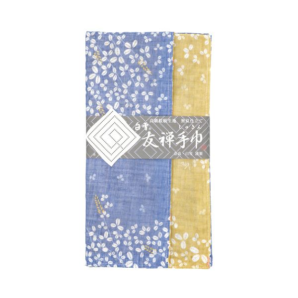 白雪友禅手巾 / 萩 / 藍色 + くちなし | 白雪ふきんオンラインショップ
