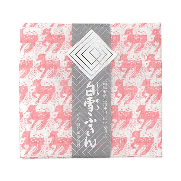 白雪友禅ふきん / 鹿 / ラズベリー | 白雪ふきんオンラインショップ