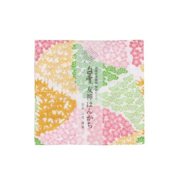 白雪友禅はんかち / 松竹梅 / ピンク | 白雪ふきんオンラインショップ