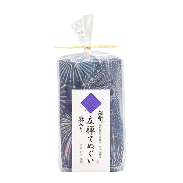 白雪友禅てぬぐい / HANABI（花火） / 藍 | 白雪ふきんオンラインショップ
